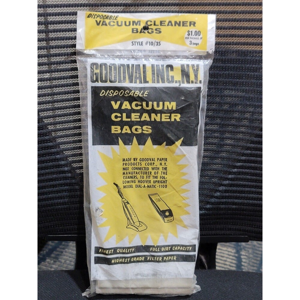 New Vintage Goodval Inc. New York Vacuum Bag Hoover Dial A Matic Style #10/35